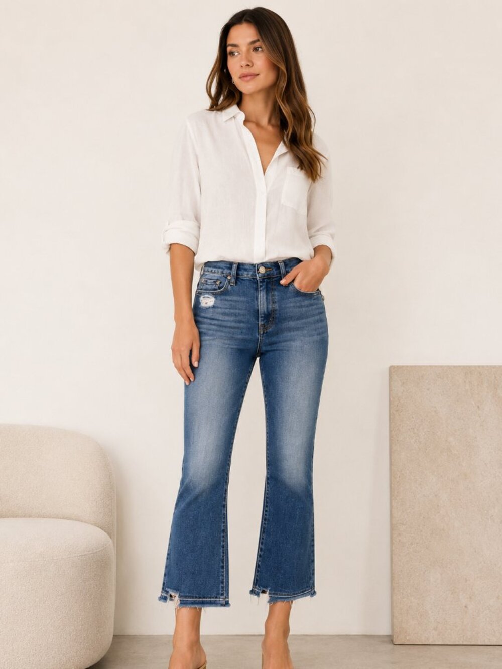 FRAME Le Crop Mini Boot Jeans 28 Raw Hem High Rise Retired Style